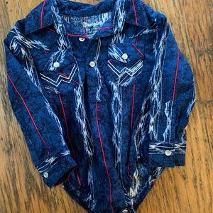Wrangler 6/9m long sleeve onesie